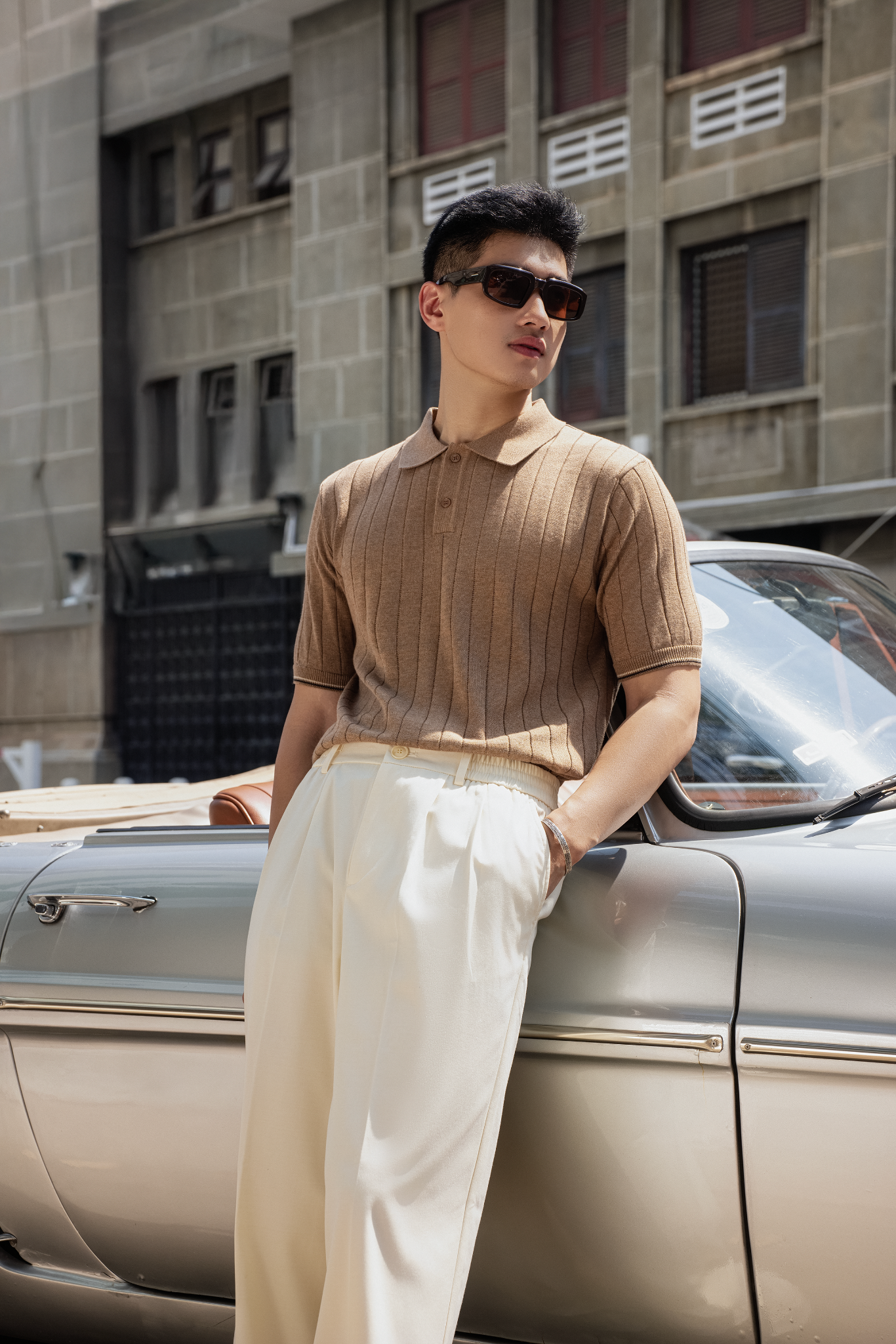 AG741 PREMIUM REGULAR FIT RIB STITCH POLO - BROWN