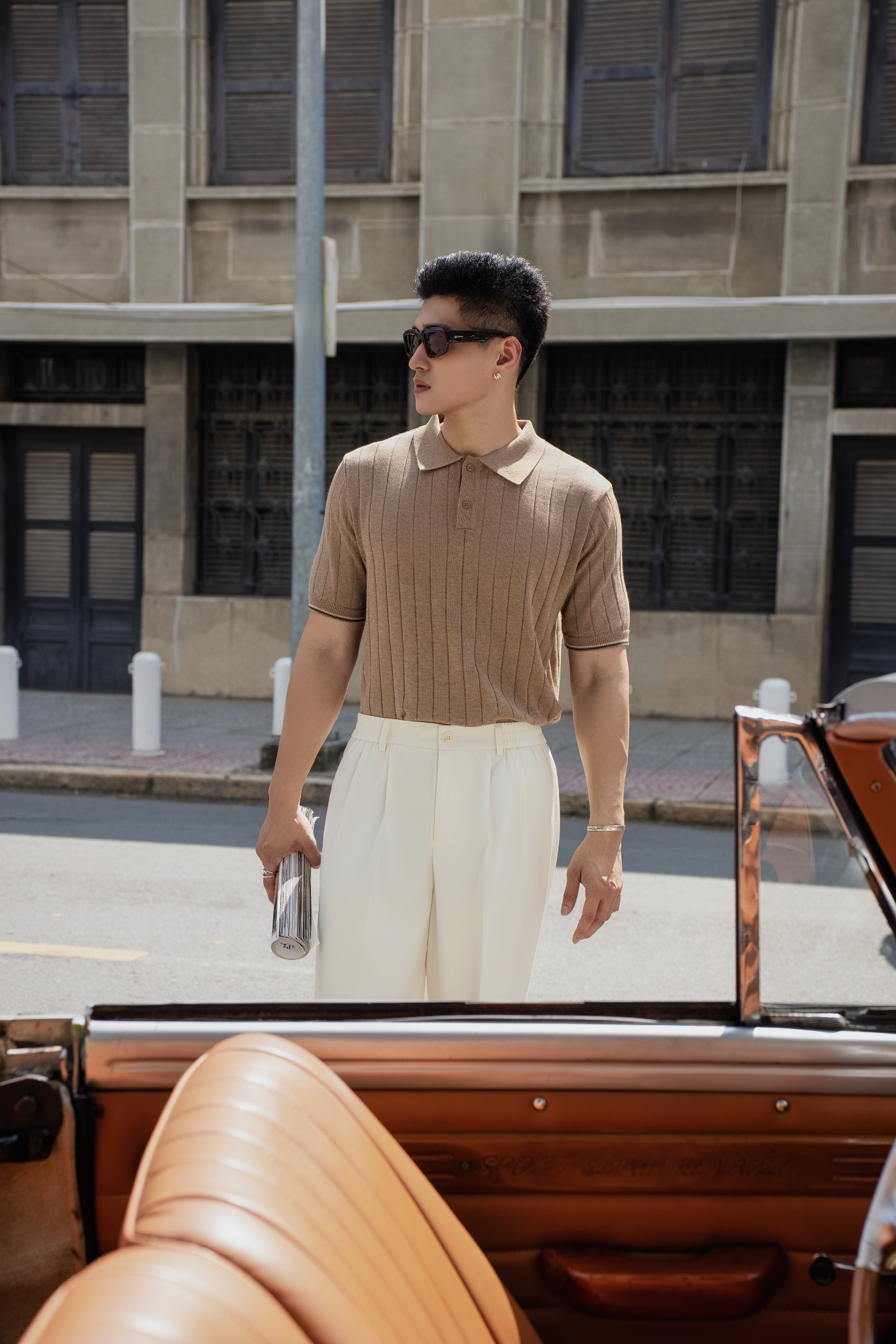 AG741 PREMIUM REGULAR FIT RIB STITCH POLO - BROWN