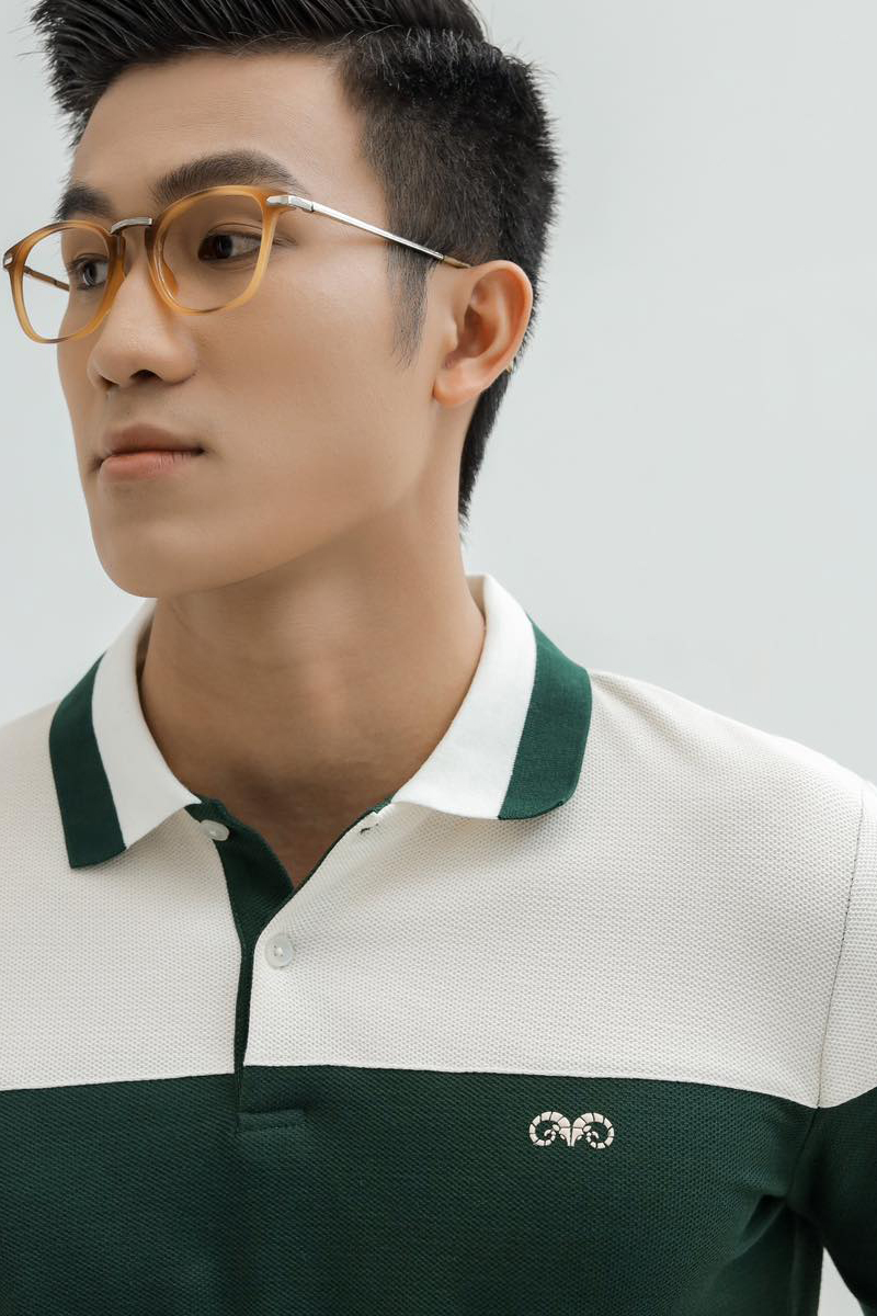 AG36 PREMIUM SLIMFIT POLO  - OCHRE WHITE