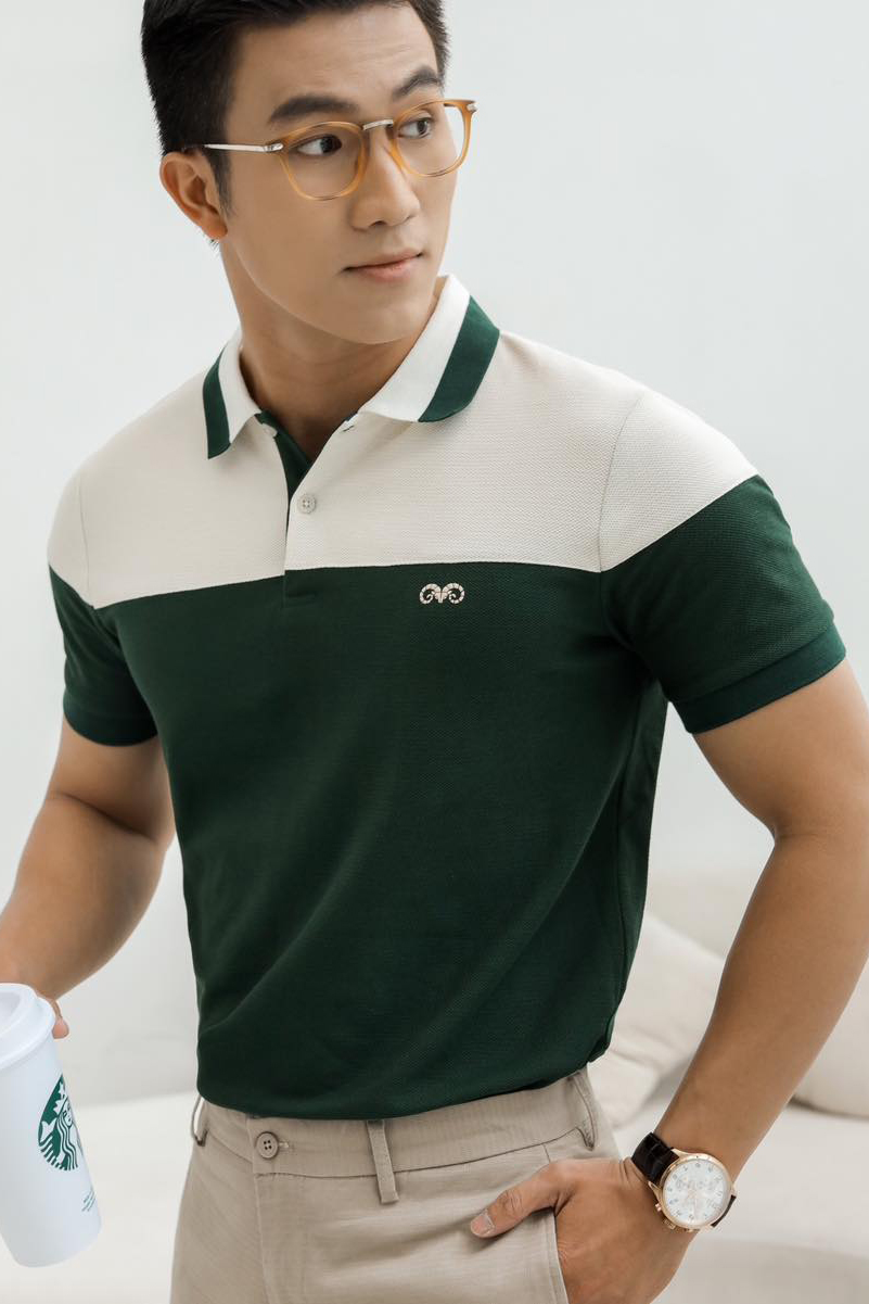 AG36 PREMIUM SLIMFIT POLO  - OCHRE WHITE