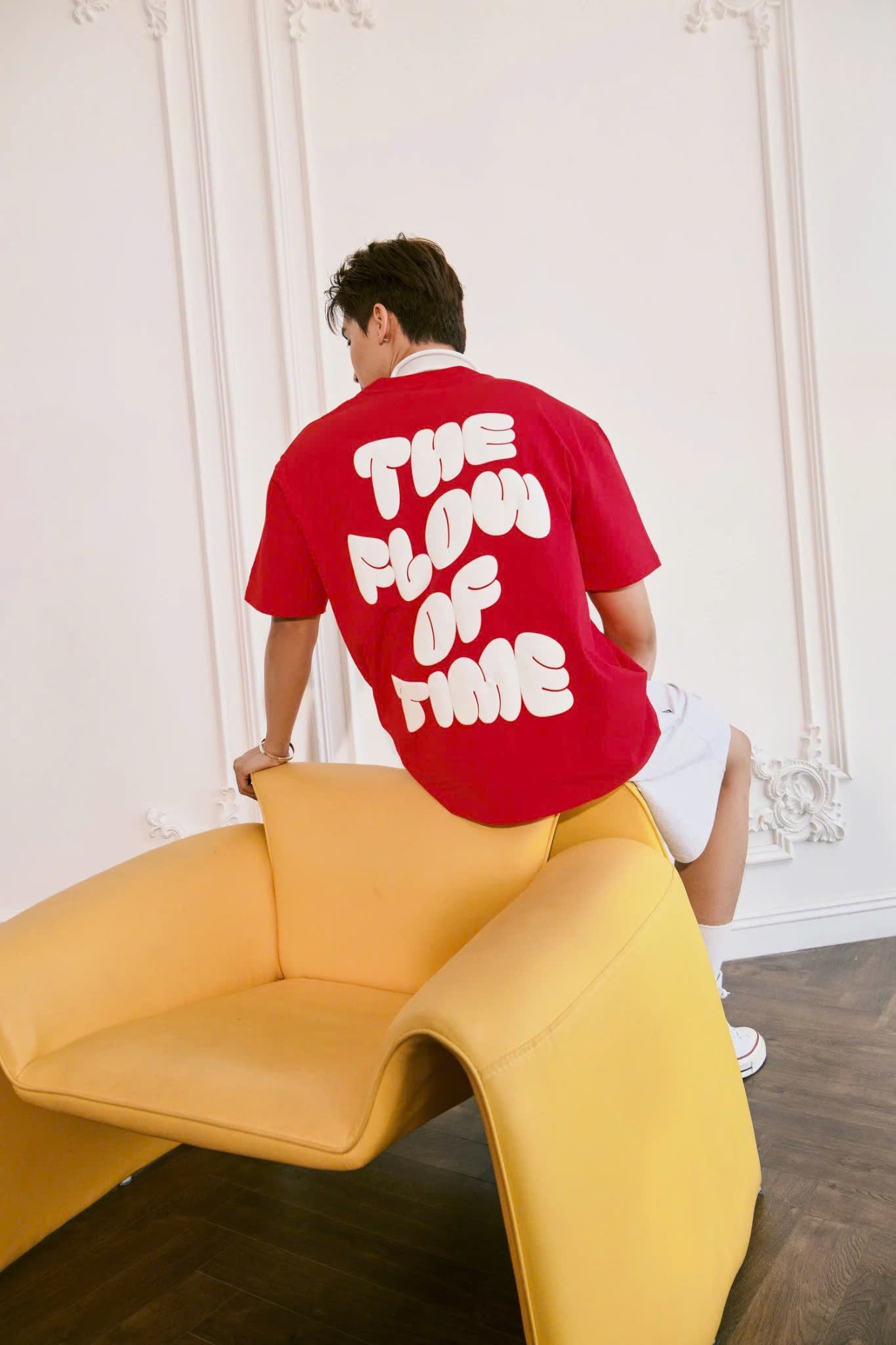 AG15 STUDIO LOOSE FIT BUBLE PRINTED LOGO T-SHIRT - RED