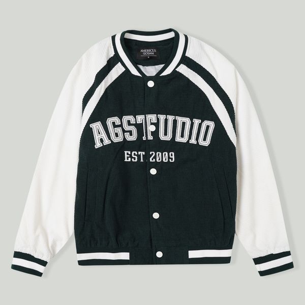  A/G STUDIO CORDUROY VARSITY JACKET - GREEN