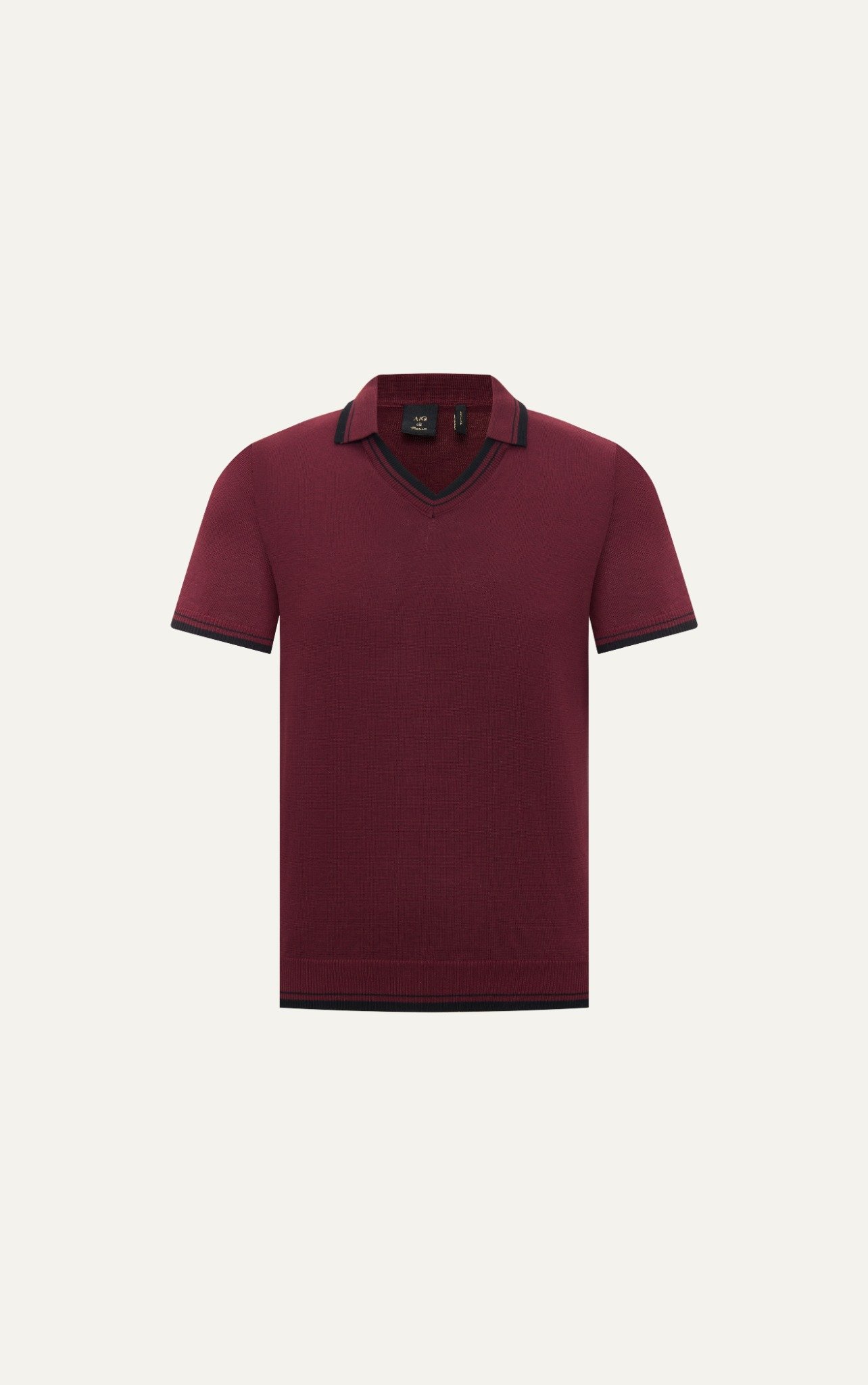 AG753 PREMIUM REGULAR FIT KNIT POLO - DARK RED