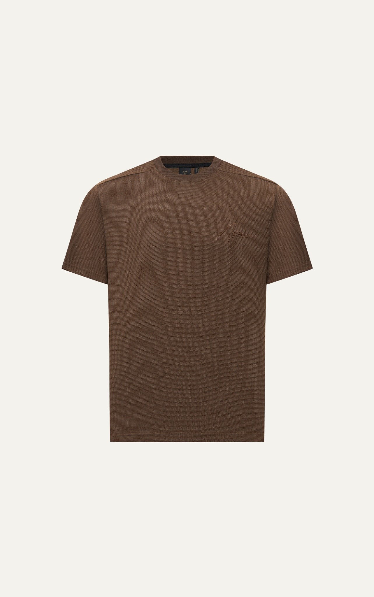 AG09 PREMIUM LOOSE FIT HANDWRITTEN LOGO T-SHIRT - BROWN