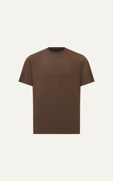  AG09 PREMIUM LOOSE FIT HANDWRITTEN LOGO T-SHIRT - BROWN