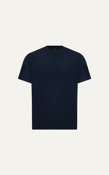  AG09 PREMIUM LOOSE FIT HANDWRITTEN LOGO T-SHIRT - DARK BLUE
