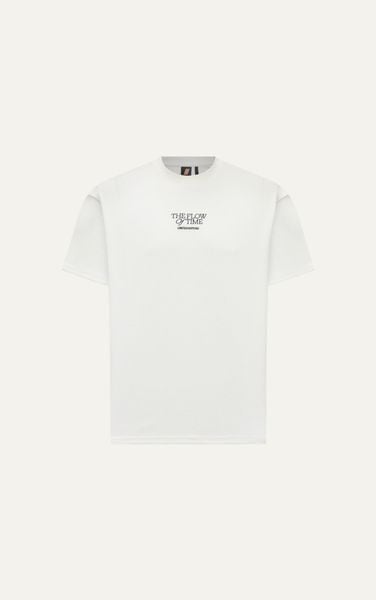  AG702 STUDIO LOOSE FIT "THE FLOW OF TIME" T-SHIRT - WHITE