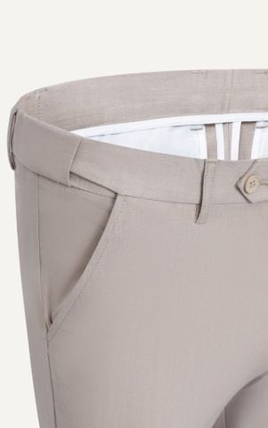 AG508 PREMIUM SLIMFIT ELASTIC WAIST TROUSERS - OFF WHITE