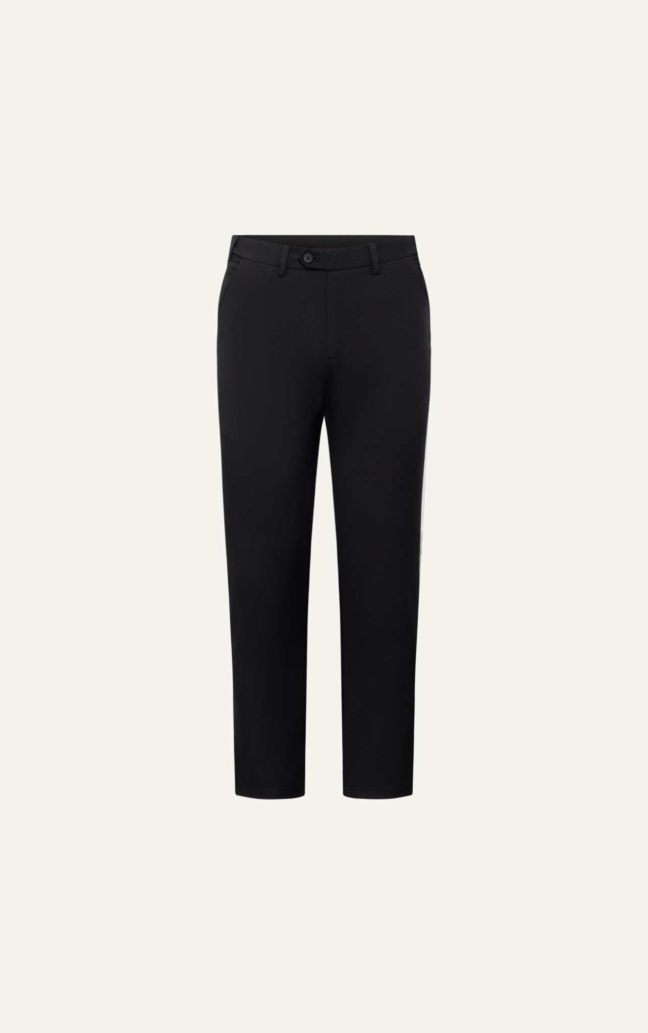 AG508 PREMIUM SLIMFIT ELASTIC WAIST TROUSERS - BLACK