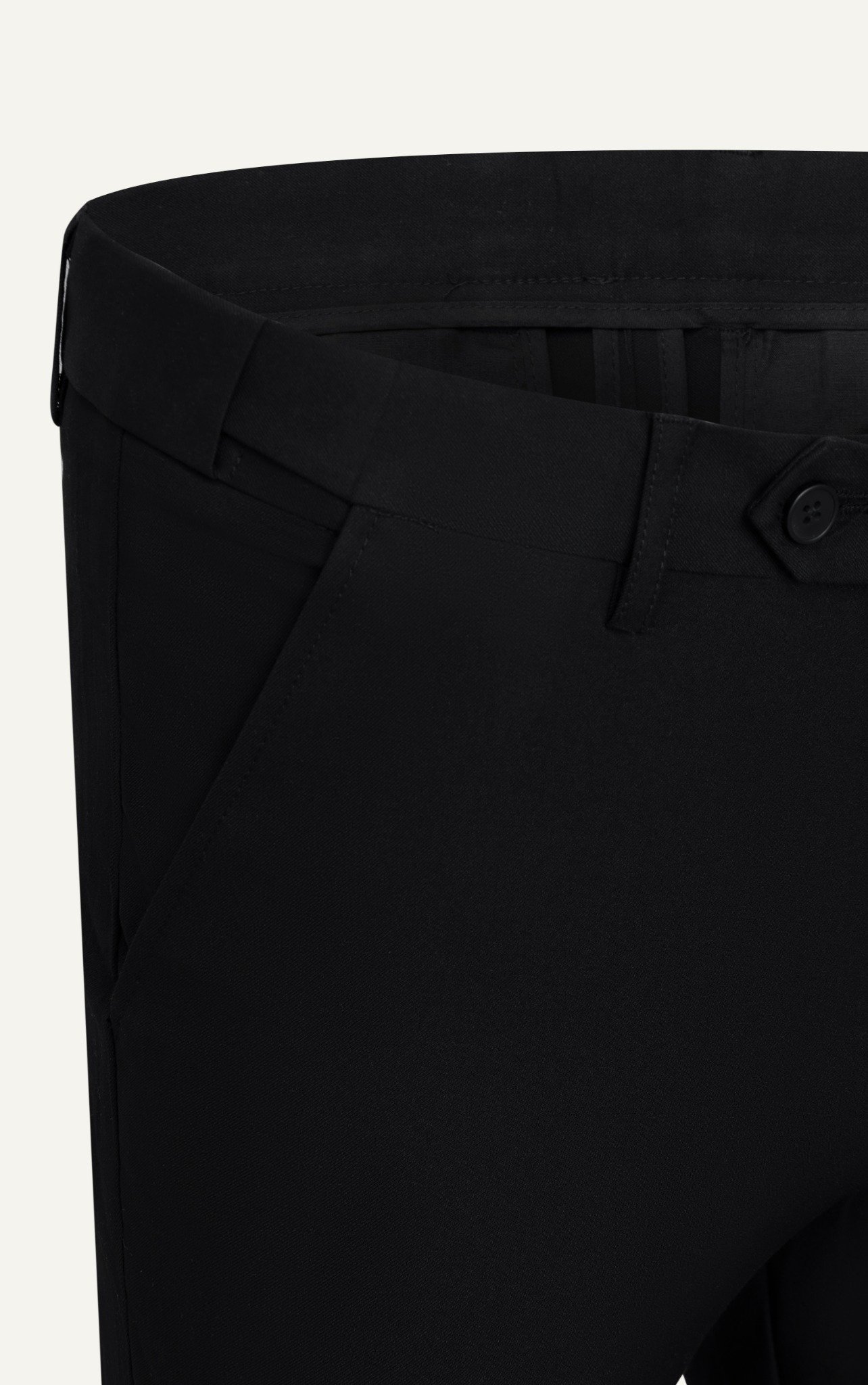 AG508 PREMIUM SLIMFIT ELASTIC WAIST TROUSERS - BLACK