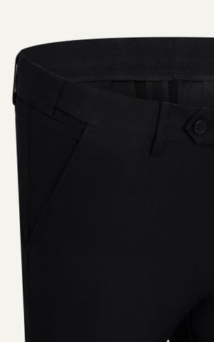 AG508 PREMIUM SLIMFIT ELASTIC WAIST TROUSERS - BLACK