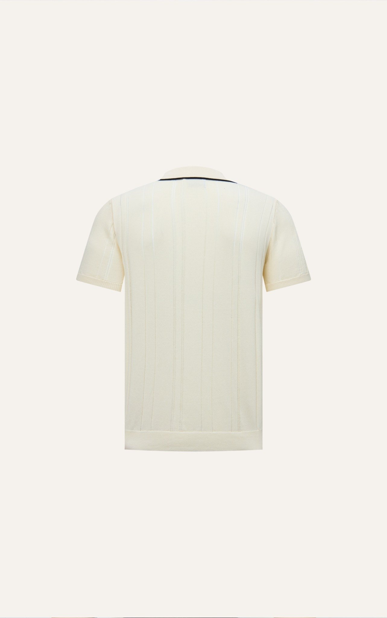 AG737 PREMIUM REGULAR FIT RIB STITCH POLO - OFF WHITE