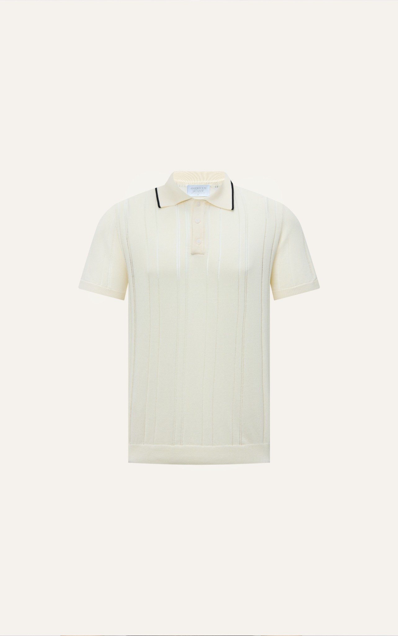 AG737 PREMIUM REGULAR FIT RIB STITCH POLO - OFF WHITE