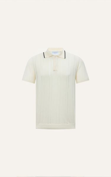  AG737 PREMIUM REGULAR FIT RIB STITCH POLO - OFF WHITE