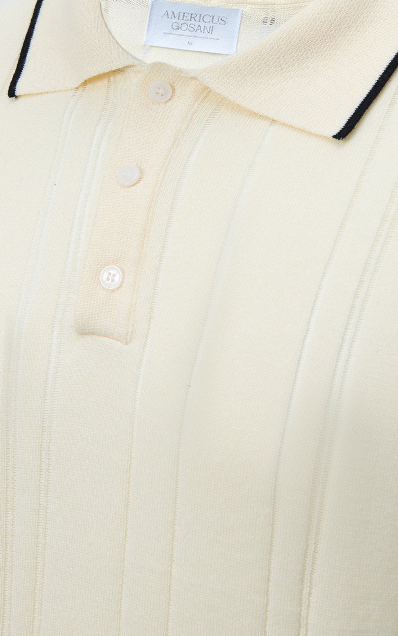 AG737 PREMIUM REGULAR FIT RIB STITCH POLO - OFF WHITE