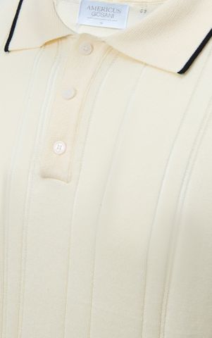AG737 PREMIUM REGULAR FIT RIB STITCH POLO - OFF WHITE
