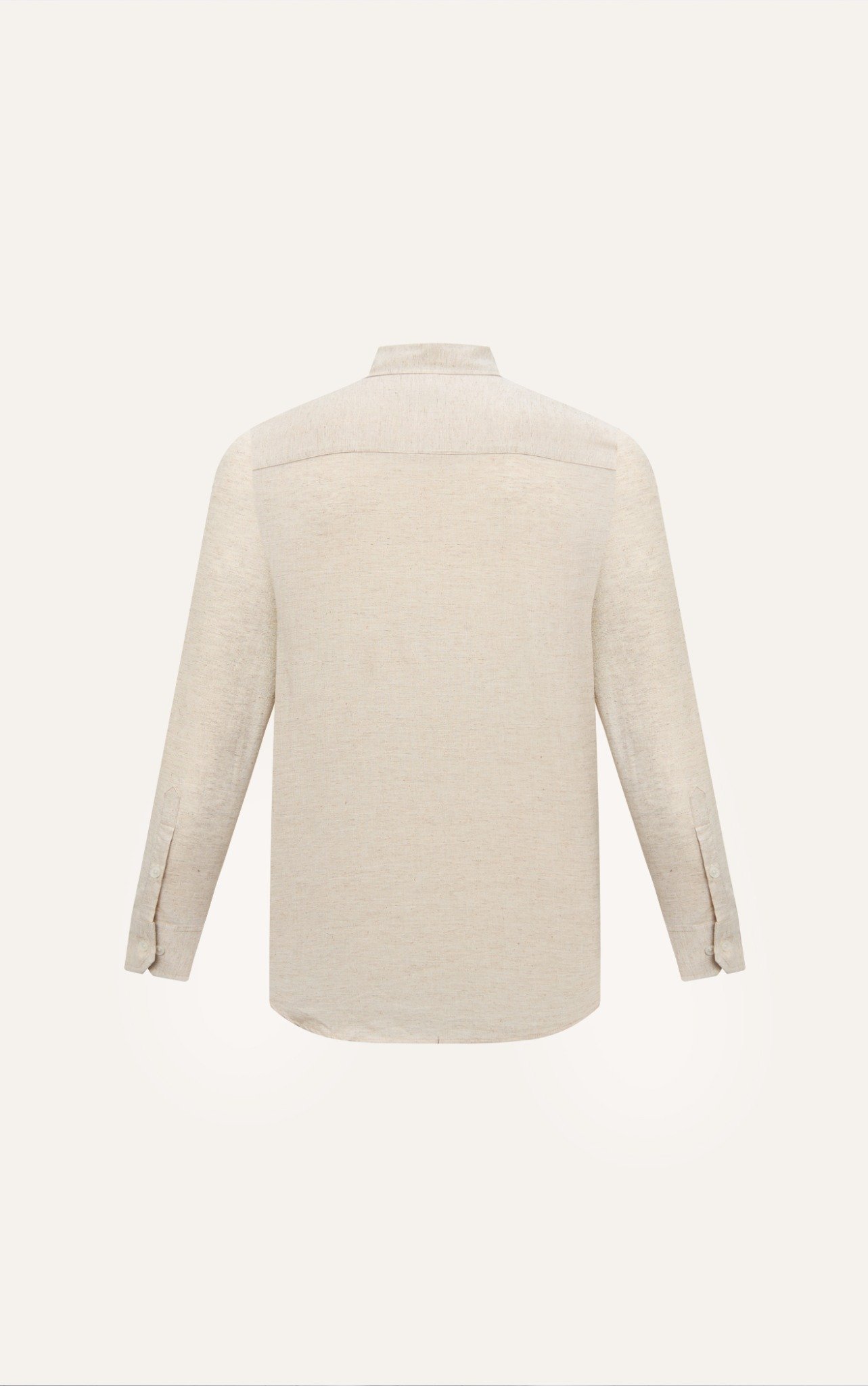 AG536 PREMIUM REGULAR FIT LINEN POCKET SHIRT - BEIGE