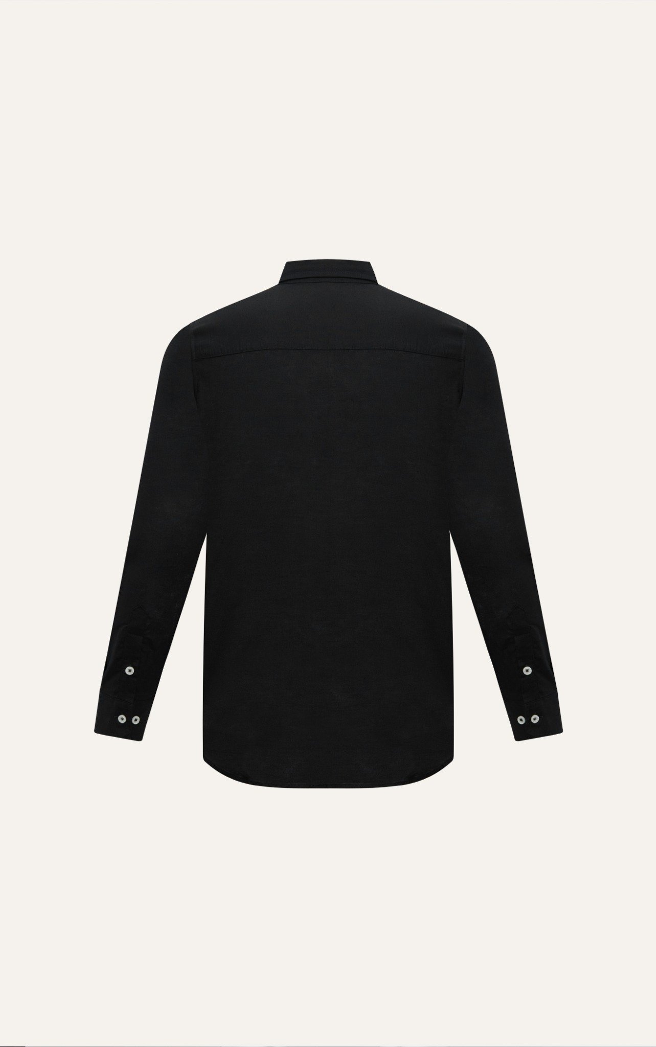 AG536 PREMIUM REGULAR FIT LINEN POCKET SHIRT - BLACK