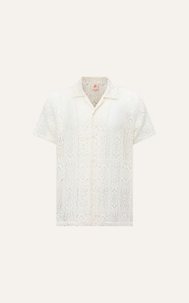  AG538 STUDIO LOOSE FIT CUBAN SHIRT - WHITE