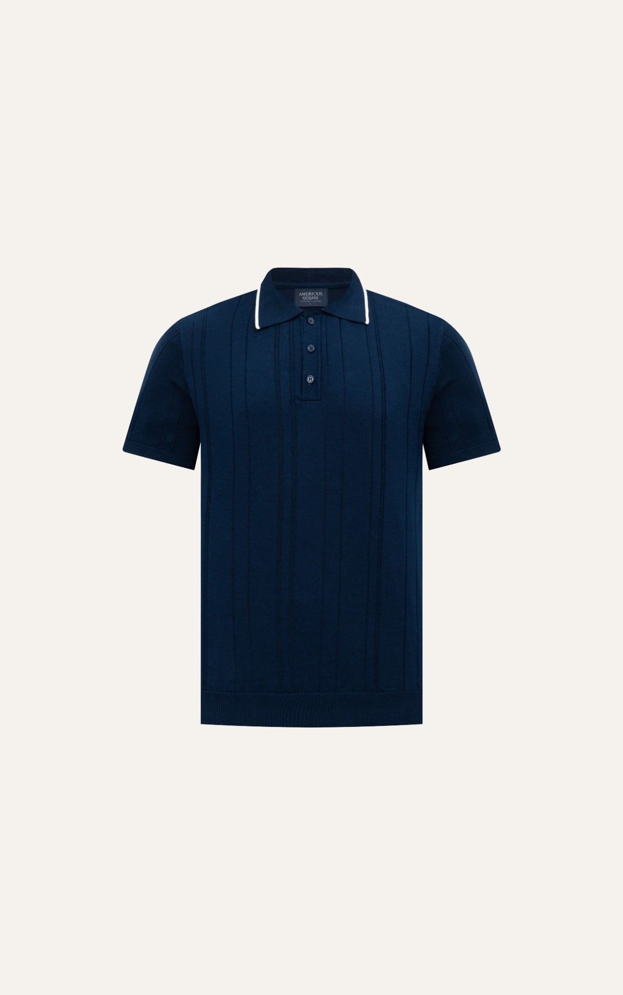 AG737 PREMIUM REGULAR FIT RIB STITCH POLO - DARK BLUE