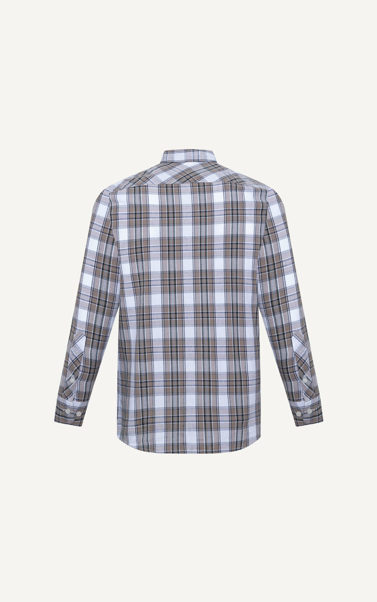 AG313 FACTORY REGULAR FIT CHECKED SHIRT - BEIGE