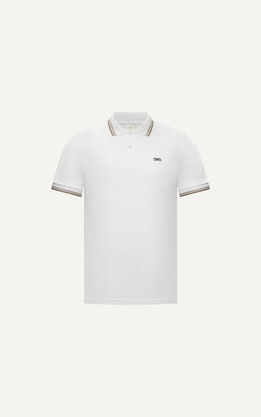  AG6101 PREMIUM SLIMFIT POLO - WHITE.BEIGE