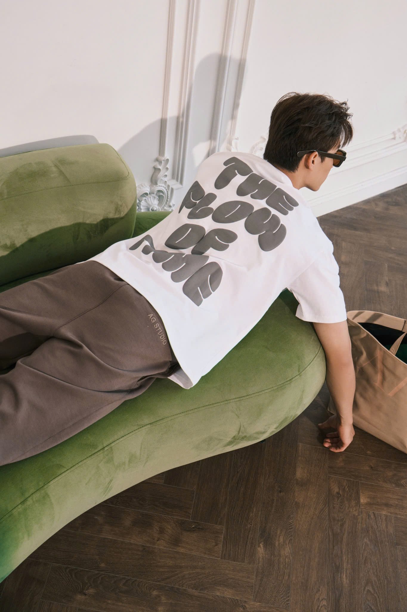 AG15 STUDIO LOOSE FIT BUBLE PRINTED LOGO T-SHIRT - WHITE