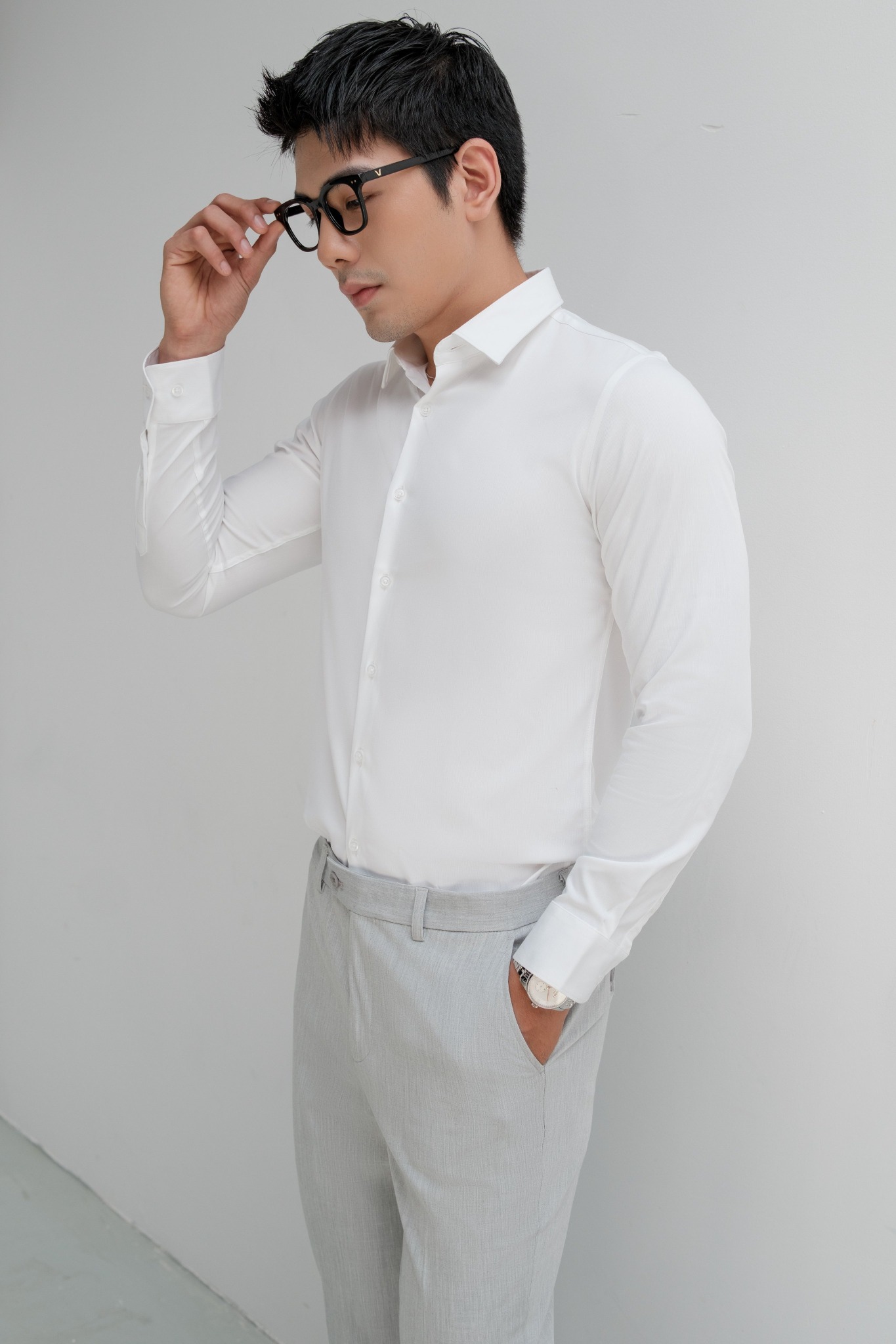 AG50 PREMIUM SLIMFIT ESSENTIAL SHIRT - WHITE