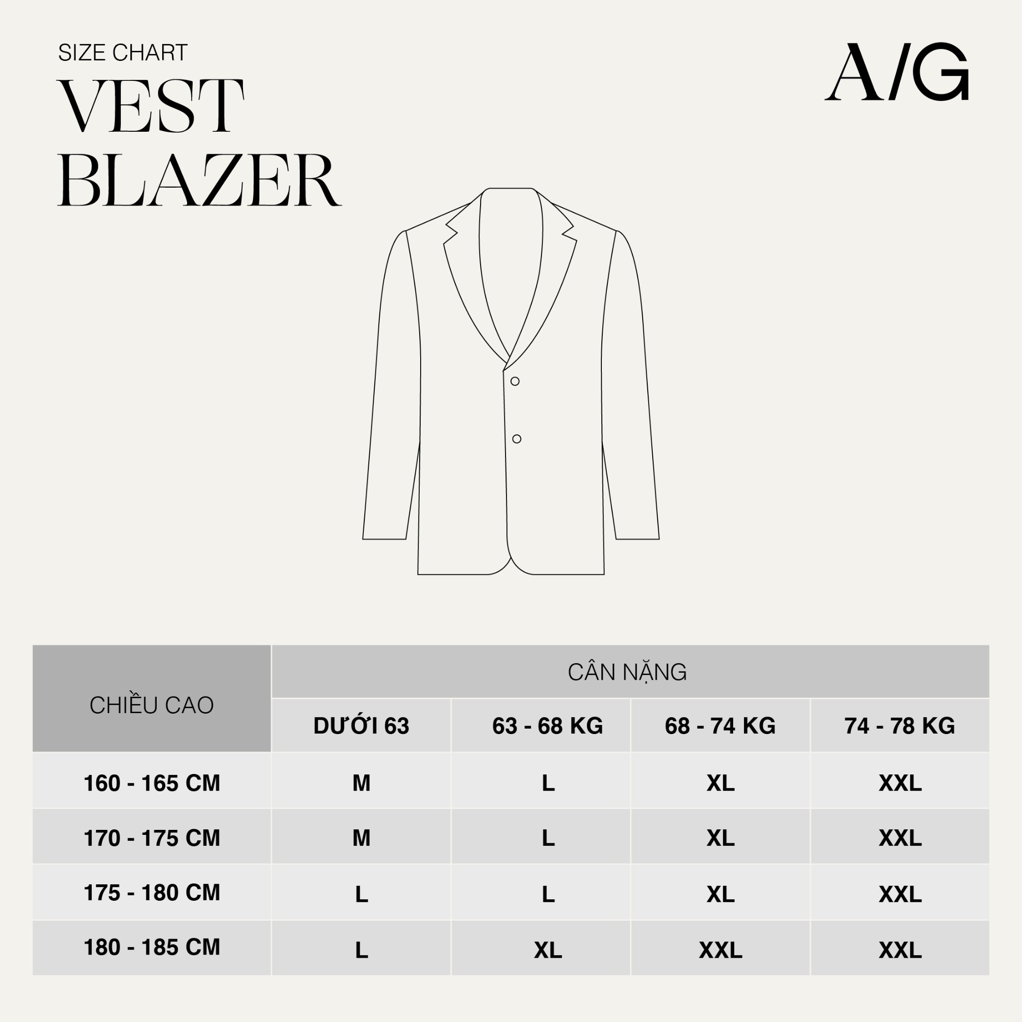 AG61 PREMIUM SLIMFIT VEST - BEIGE