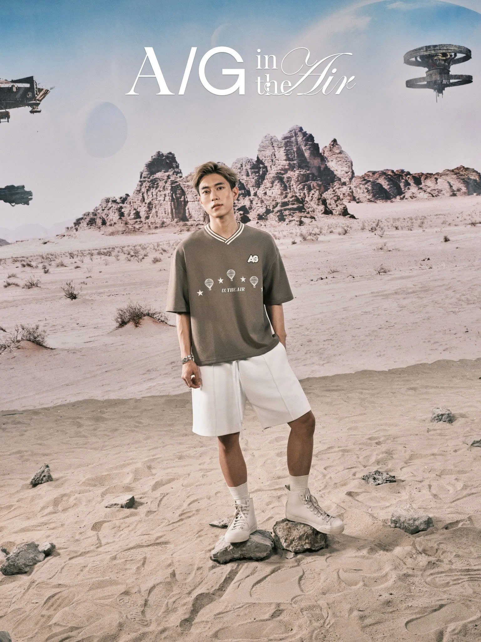 AG05 STUDIO LOOSE FIT LOGO T-SHIRT - OLIVE