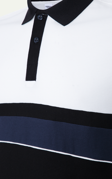  T68 FACTORY SLIMFIT STRIPED POLO - BLACK 
