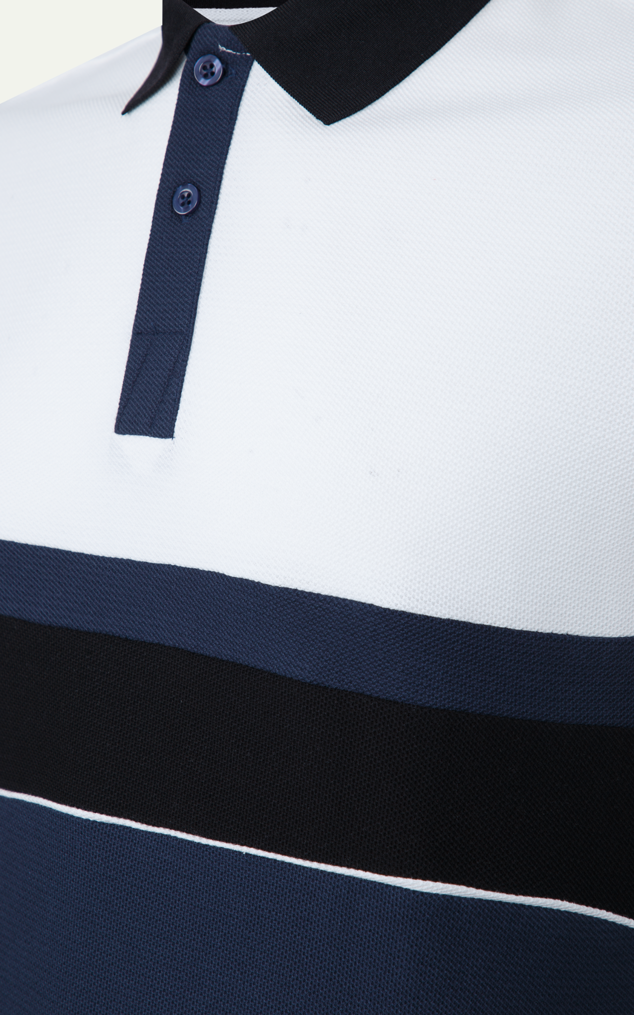 T68 FACTORY SLIMFIT STRIPED POLO - DARK BLUE