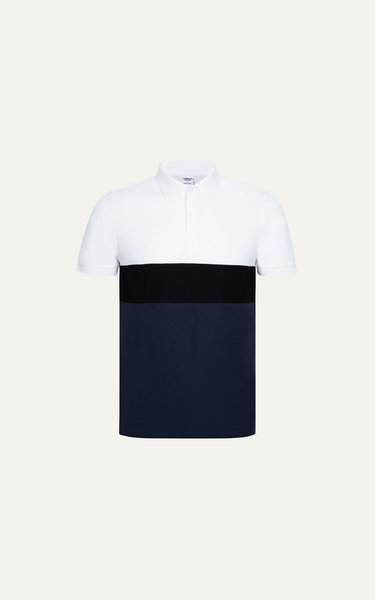  T67 FACTORY SLIMFIT STRIPED POLO - WHITE