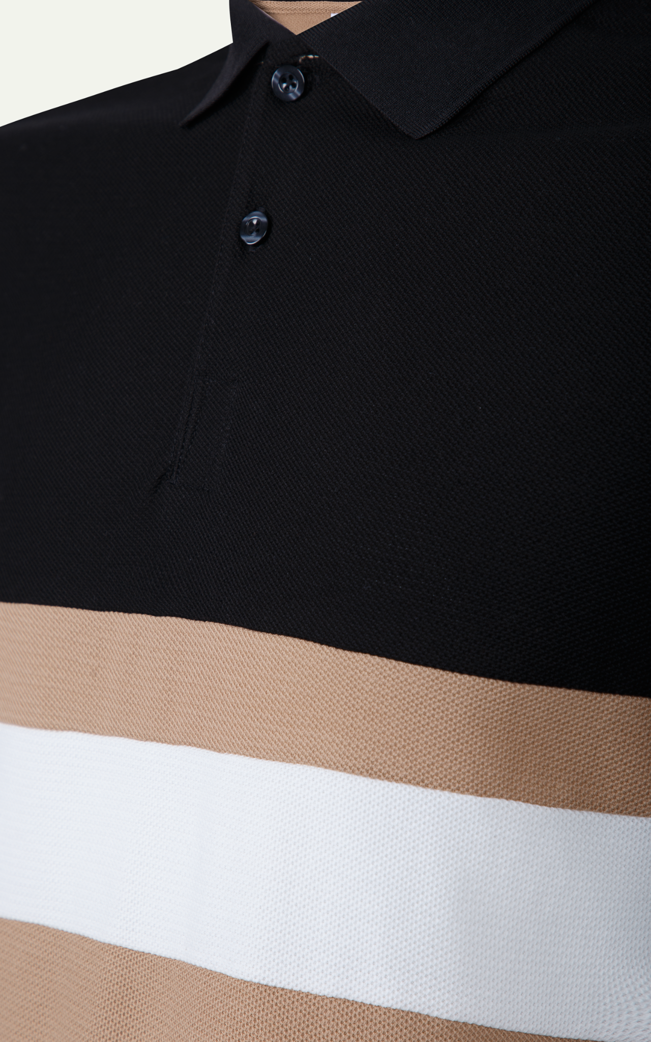 T66 FACTORY SLIMFIT POLO WITH MIX COLOR - BLACK