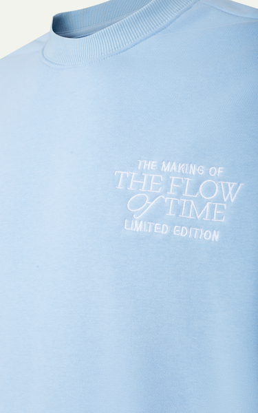  AG34 STUDIO LOOSE FIT LOGO PRINTED T-SHIRT - SKY BLUE 