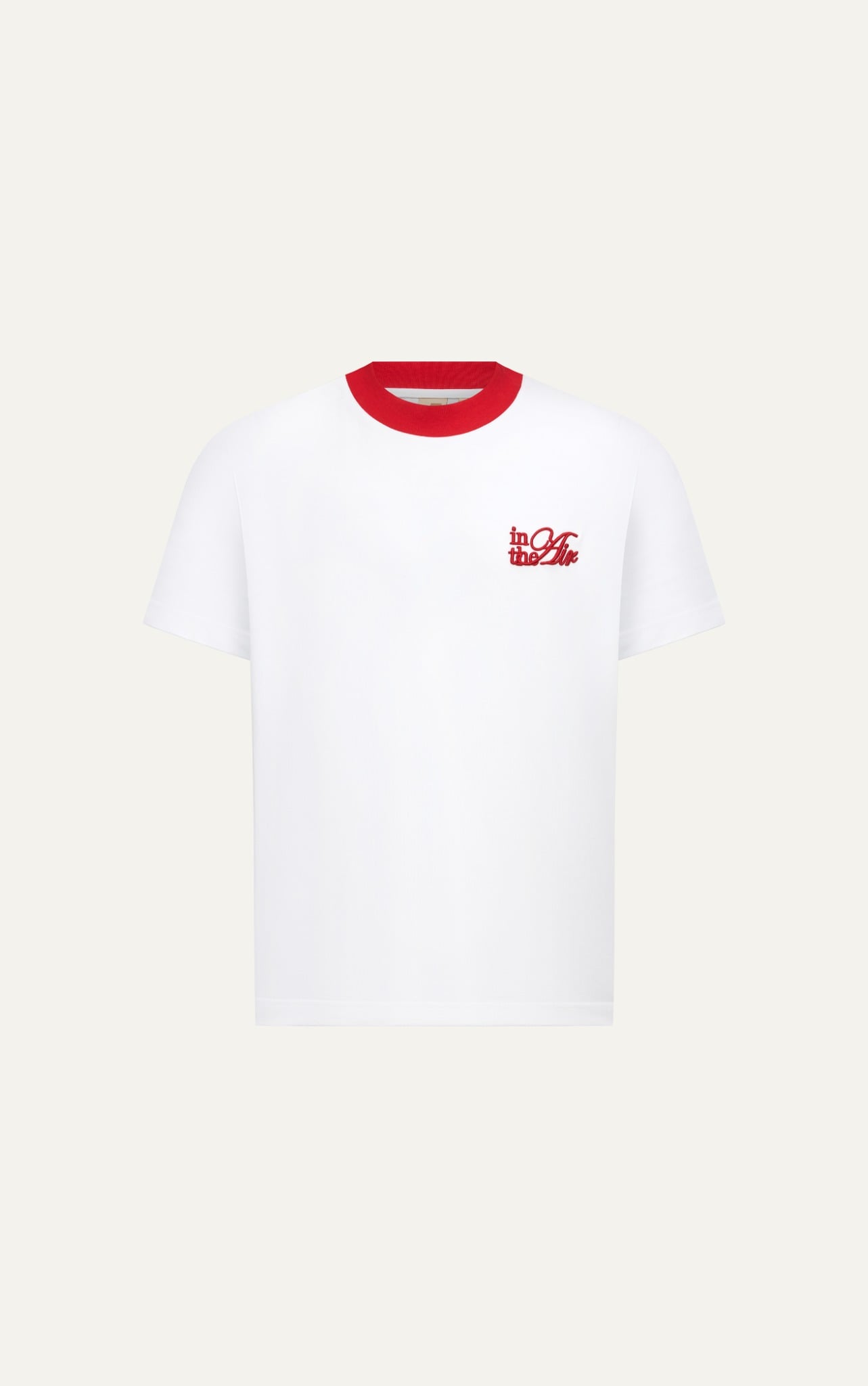 HT10 NEW EMBROIDERY LOGO TSHIRT- RED