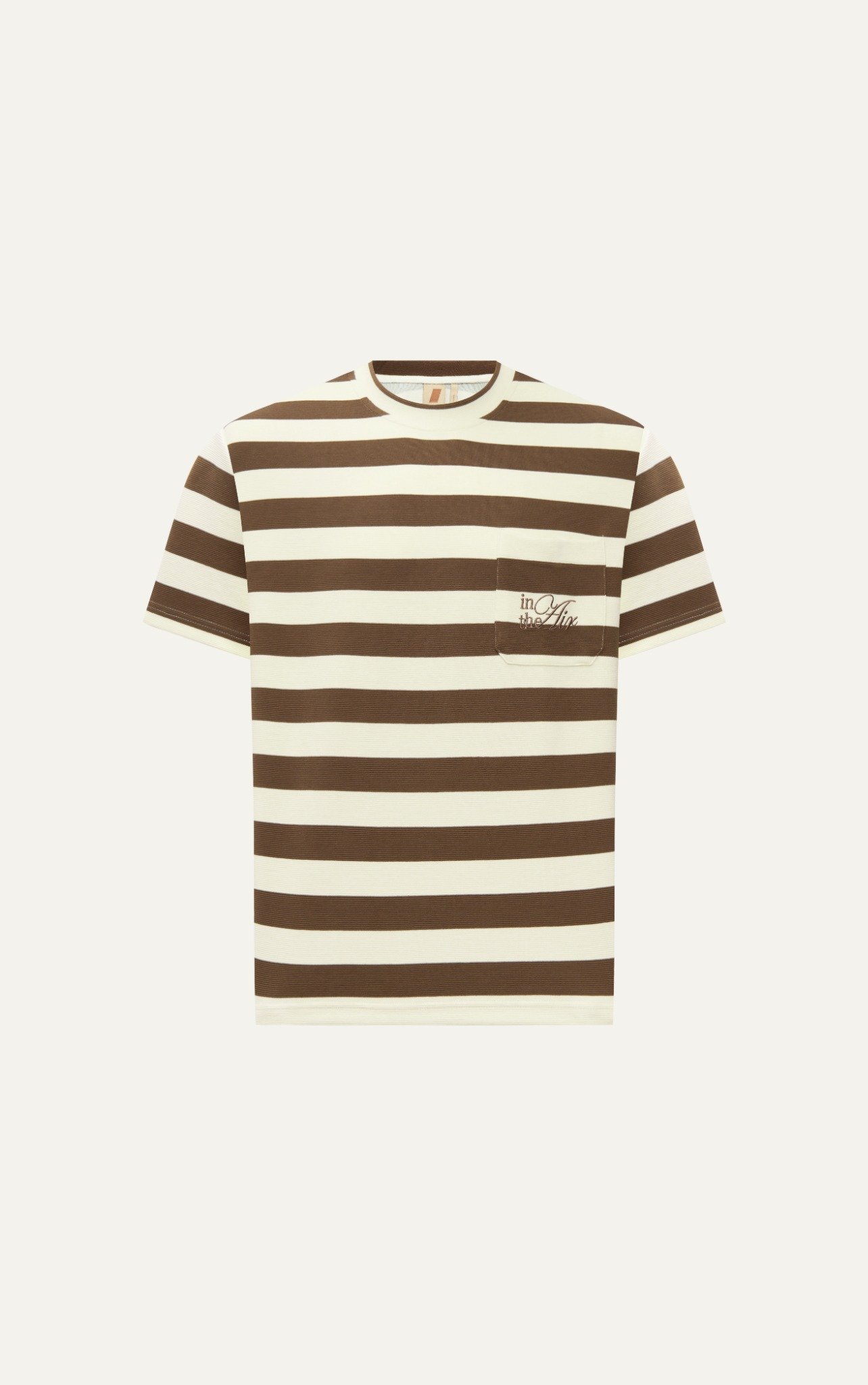 AG01 STUDIO LOOSE FIT STRIPED T-SHIRT - BROWN