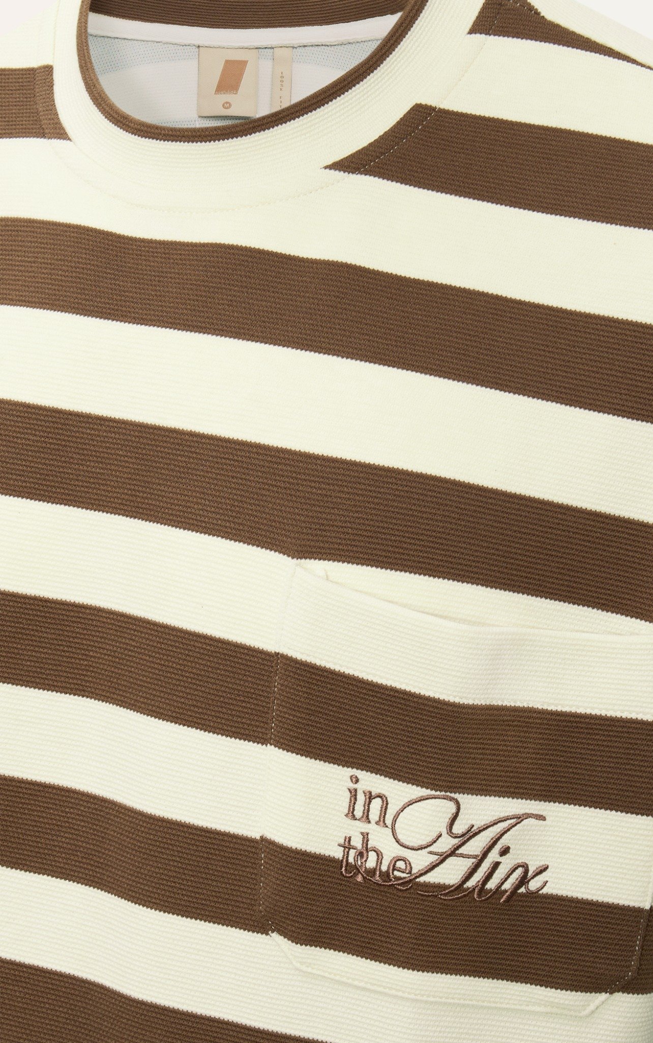 AG01 STUDIO LOOSE FIT STRIPED T-SHIRT - BROWN