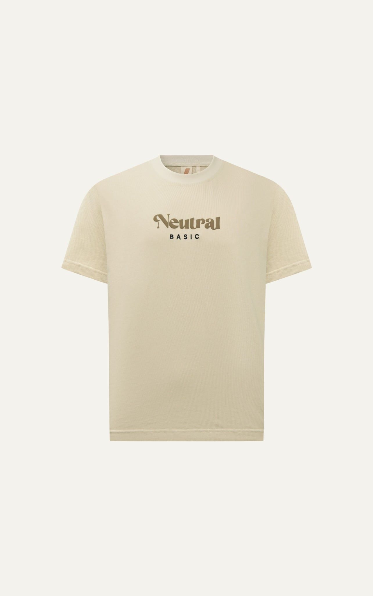  AG17 STUDIO LOOSE FIT "NEUTRAL" PRINTED T-SHIRT - BEIGE 