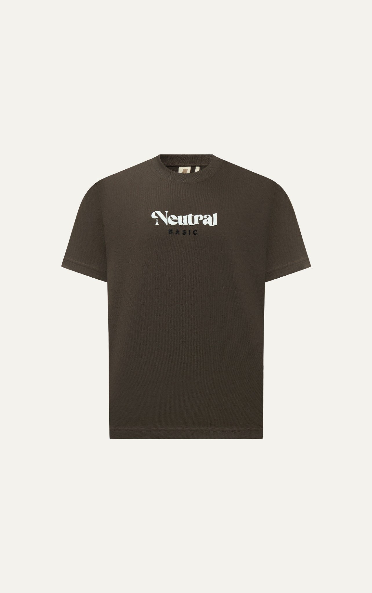 AG17 STUDIO LOOSE FIT "NEUTRAL" PRINTED T-SHIRT - BROWN