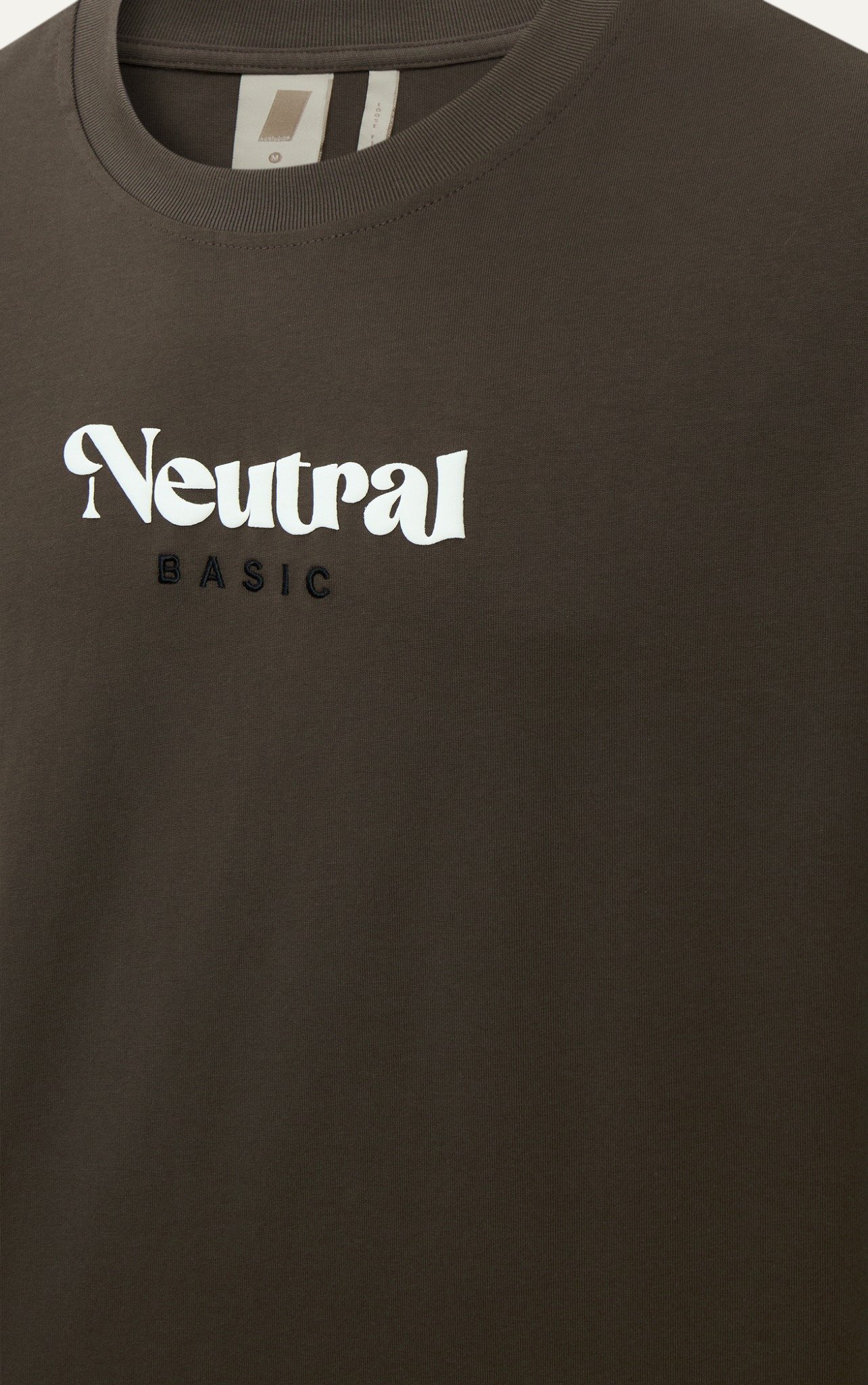 AG17 STUDIO LOOSE FIT "NEUTRAL" PRINTED T-SHIRT - BROWN