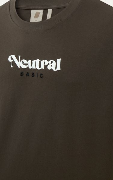  AG17 STUDIO LOOSE FIT "NEUTRAL" PRINTED T-SHIRT - BROWN 