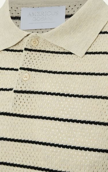  AG735 PREMIUM REGULAR FIT STRIPED KNIT POLO - BEIGE 