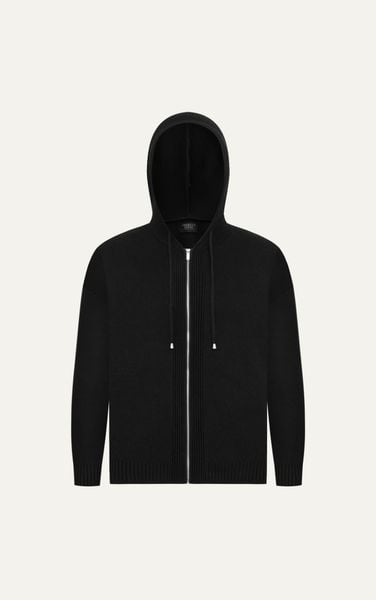  AG731 STUDIO SLIMFIT ZIP-UP RIB KNITTED JACKET  - BLACK
