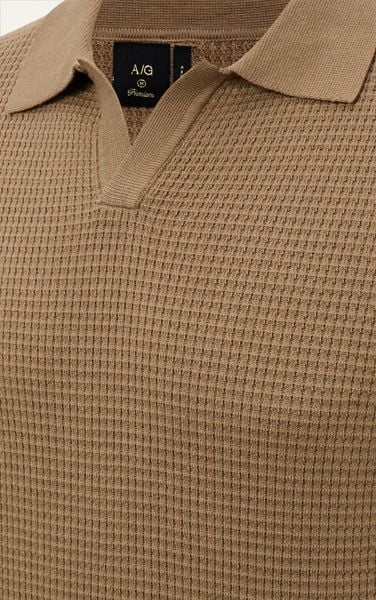  AG739 PREMIUM REGULAR FIT KNIT POLO - BROWN 