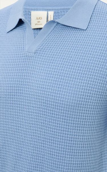  AG739 PREMIUM REGULAR FIT KNIT POLO - BLUE 