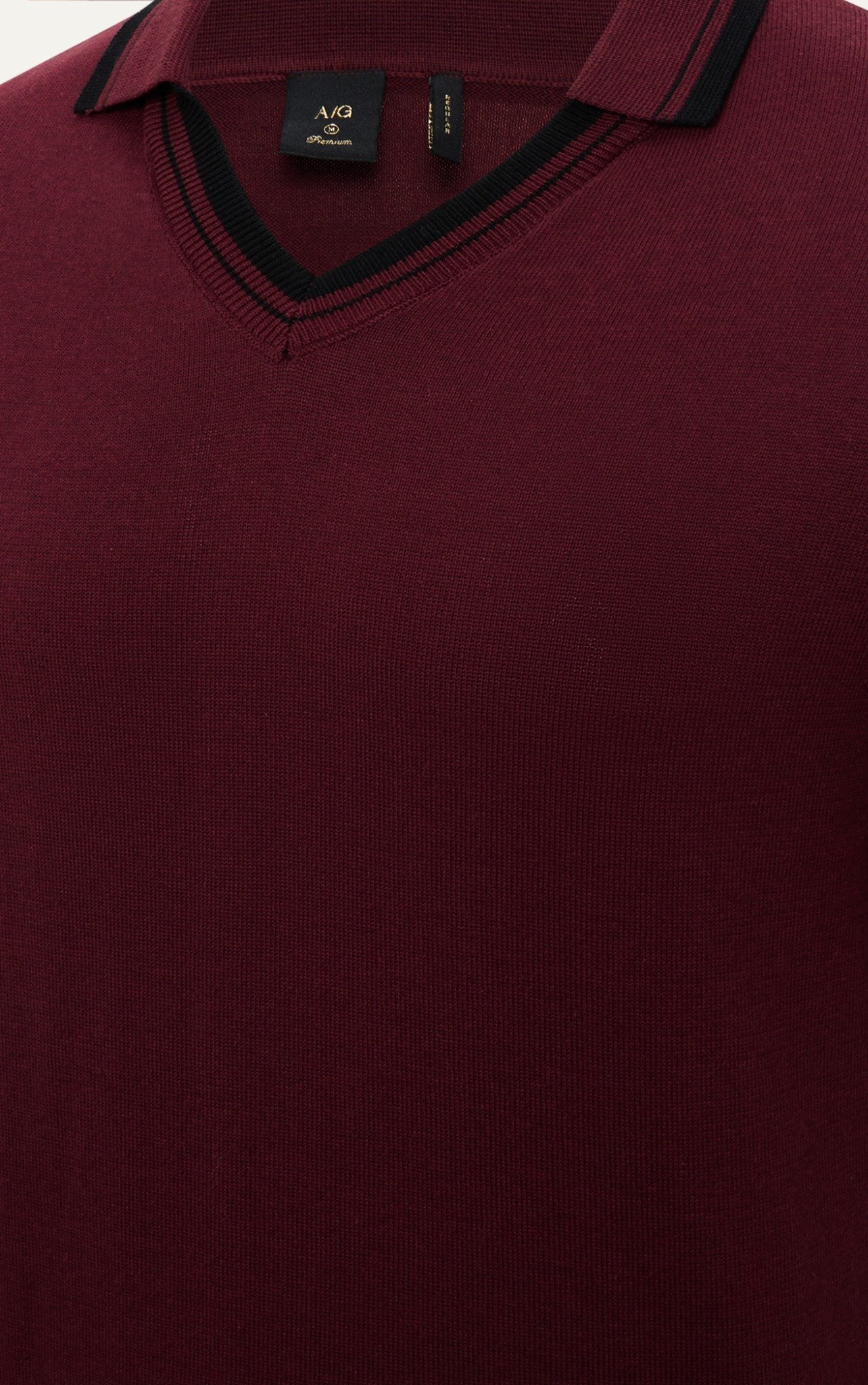 AG753 PREMIUM REGULAR FIT KNIT POLO - DARK RED