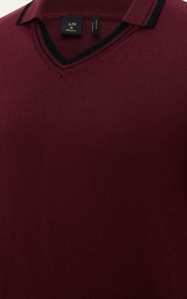  AG753 PREMIUM REGULAR FIT KNIT POLO - DARK RED 