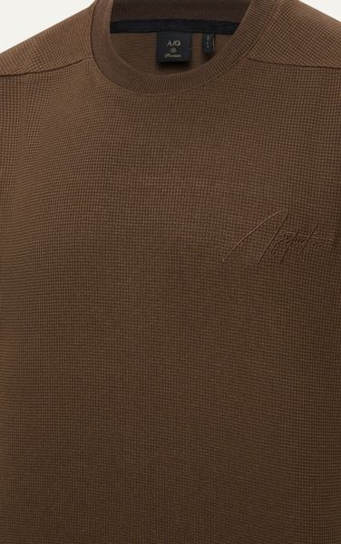  AG09 PREMIUM LOOSE FIT HANDWRITTEN LOGO T-SHIRT - BROWN 