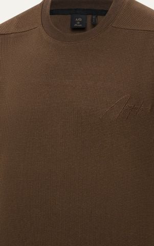 AG09 PREMIUM LOOSE FIT HANDWRITTEN LOGO T-SHIRT - BROWN